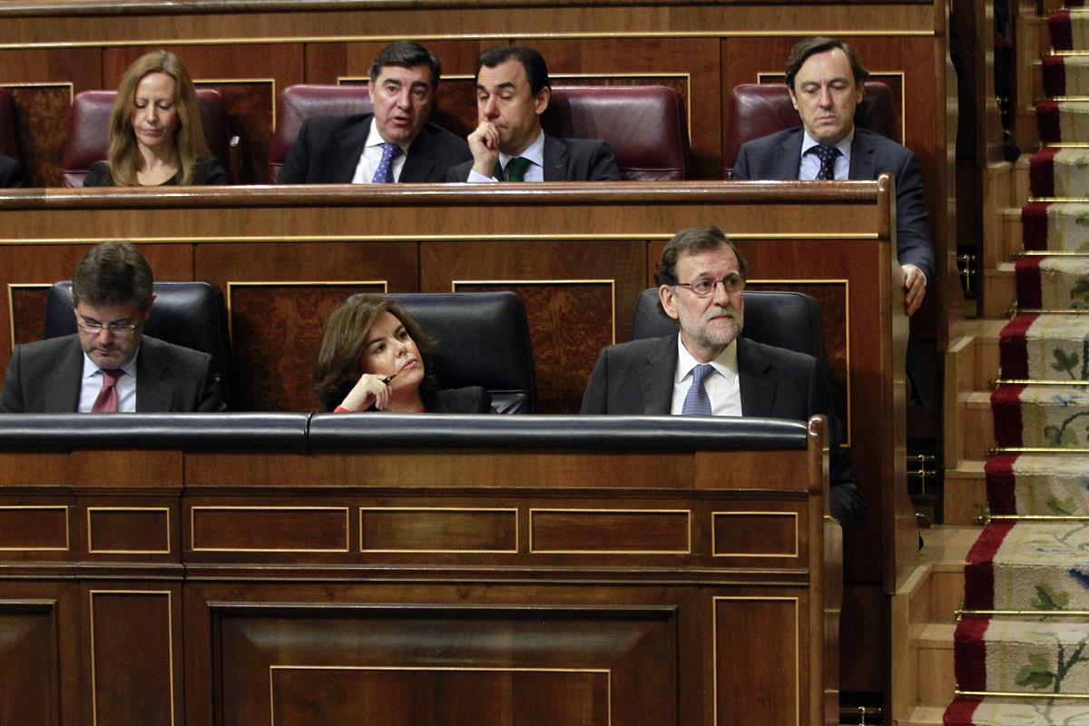15/03/2017. Rajoy informa sobre el Consejo Europeo. El presidente del Gobierno, Mariano Rajoy, y la vicepresidenta, Soraya Saénz de Santamar...